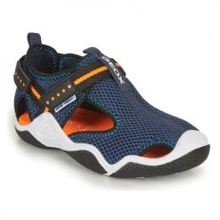 Chaussures Garçon Sandales sport Geox JR WADER Marine / Orange