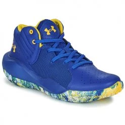Chaussures Enfant Basketball Under Armour UA GS JET 21 Bleu / Jaune