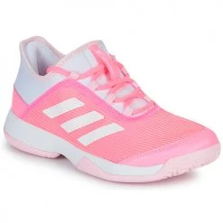 Chaussures Fille Tennis adidas Performance ADIZERO CLUB K Rose / Blanc